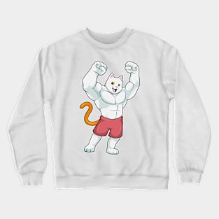 Cat as Bodybuilder with big Muscles Crewneck Sweatshirt